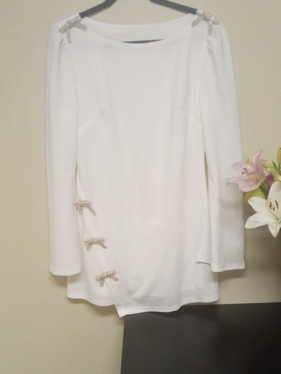 Dresses & Skirts - CIDER Asymmetrical Dress With Bow Rhinestone Size L